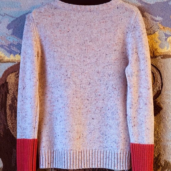 Fossil Sz S Womens Sweater Pullover Long Sleeve Wool Blend Peach Melange/Orange - Picture 7 of 10